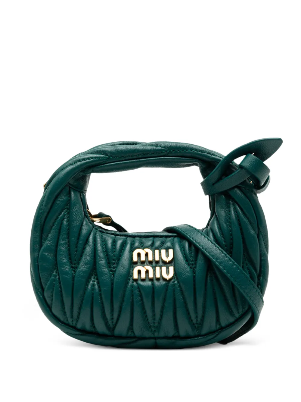 Miu Miu Pre-Owned 2010-2026 Micro Nappa Matelasse Wander Bag satchel - Verde