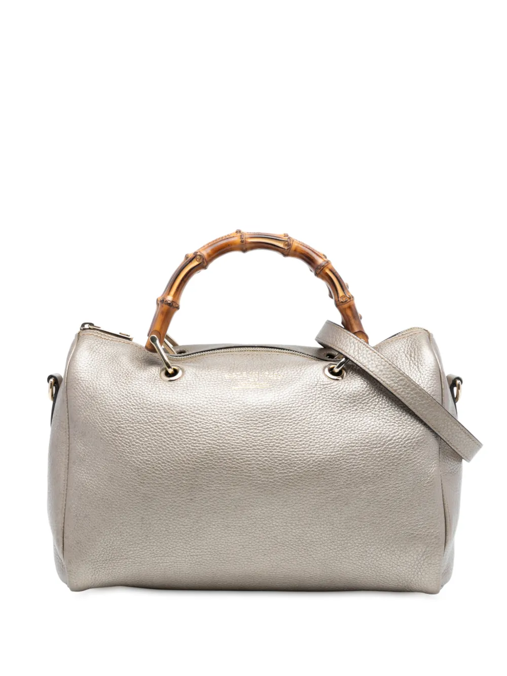 Gucci Pre-Owned 2016-2025 Medium Calfskin Bamboo Shopper Boston Bag satchel - Oro