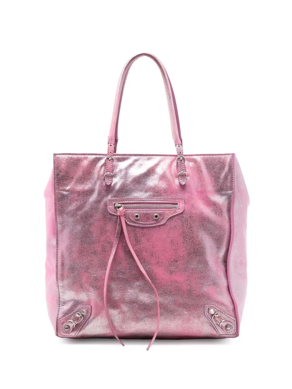 Balenciaga Pre-Owned 2005-2025 Metallic Leather Papier A5 tote bag - Rosa