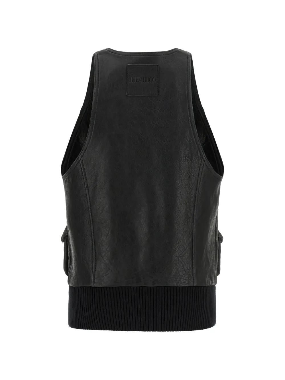 The Attico Hammered leren gilet Zwart