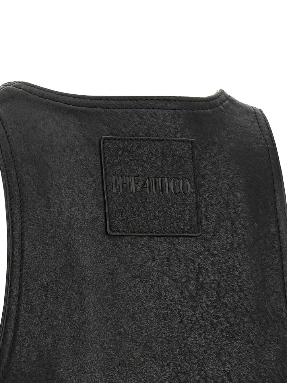 The Attico Hammered leren gilet Zwart