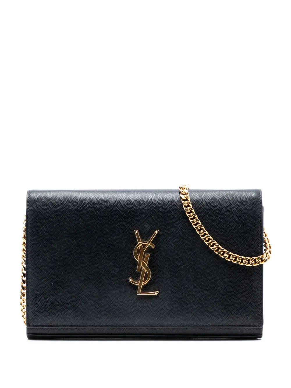 Saint Laurent Pre-Owned 2017 Medium Grain De Poudre Monogram Kate crossbody bag - Nero