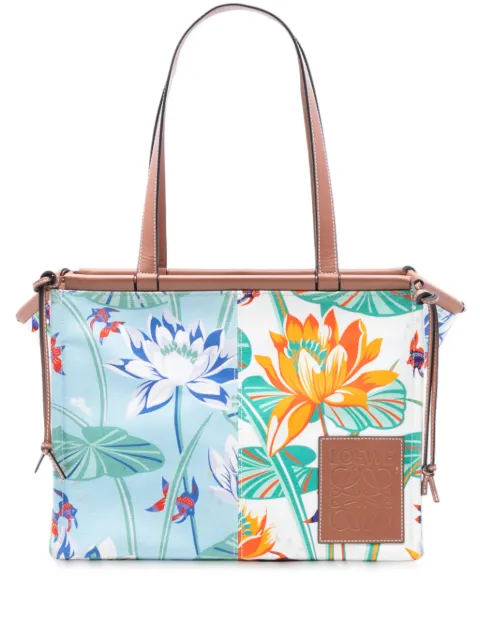 Loewe Pre-Owned 2020 Paulas Ibiza Small Canvas Waterlily Print Cushion tote bag