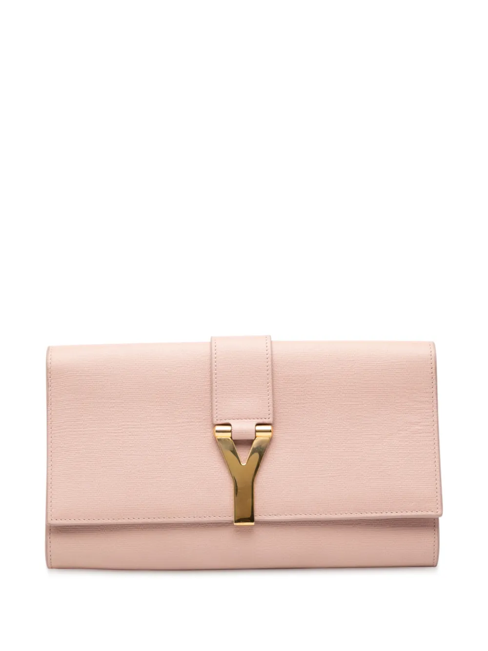 Saint Laurent Pre-Owned 2013-2025 Textured Leather Chyc Ligne clutch bag - Marrone