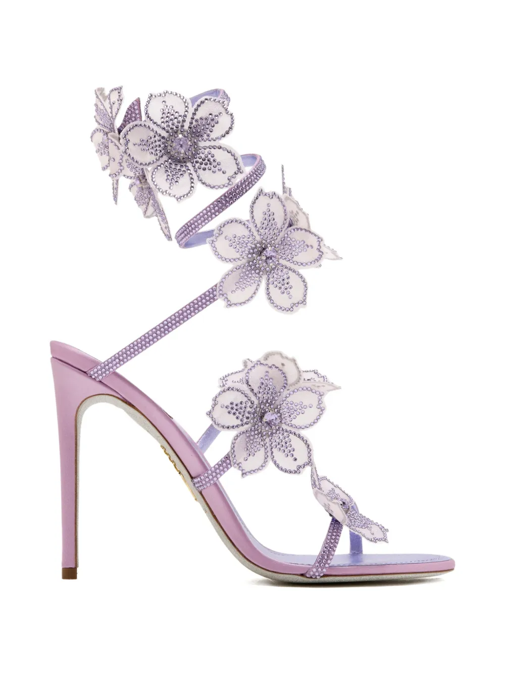 René Caovilla floral-embellished sandals Paars