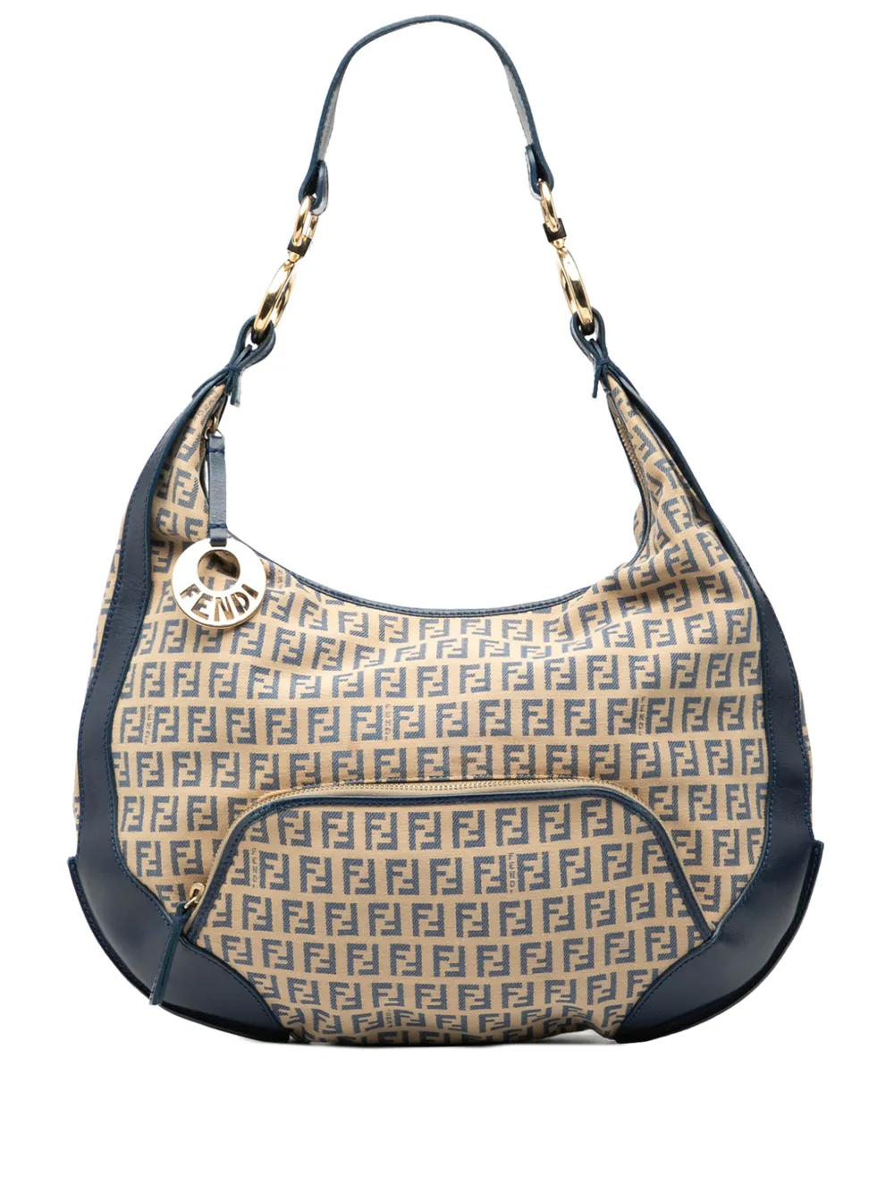 Fendi Pre-Owned 2000-2010 Zucchino Canvas Chef Pocket hobo bag - Blu