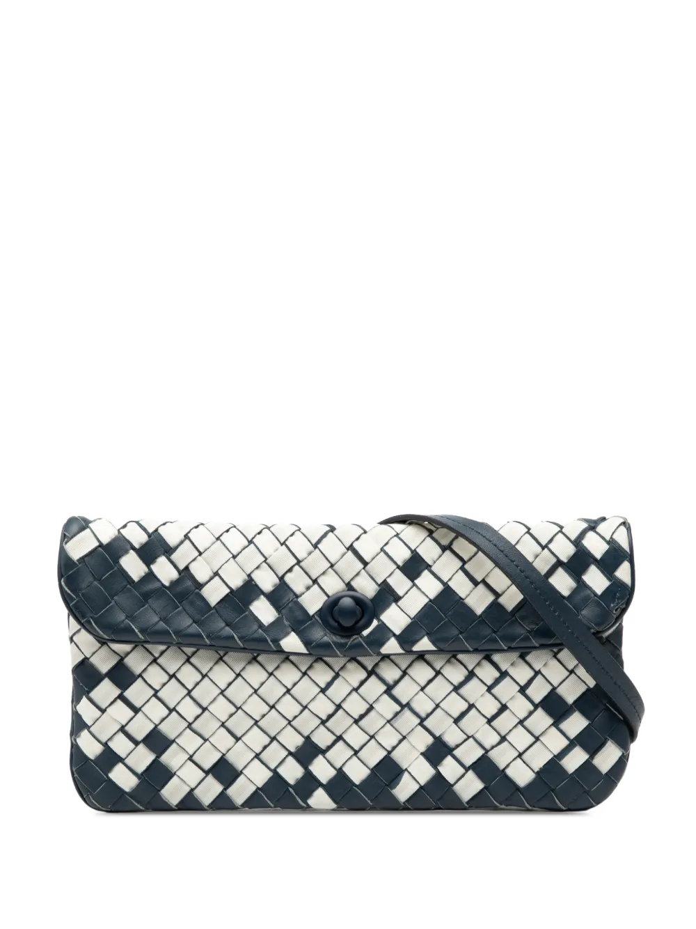 Bottega Veneta Pre-Owned 2010 Mini Nylon and Nappa Intrecciato Turn Lock crossbody bag - Blu