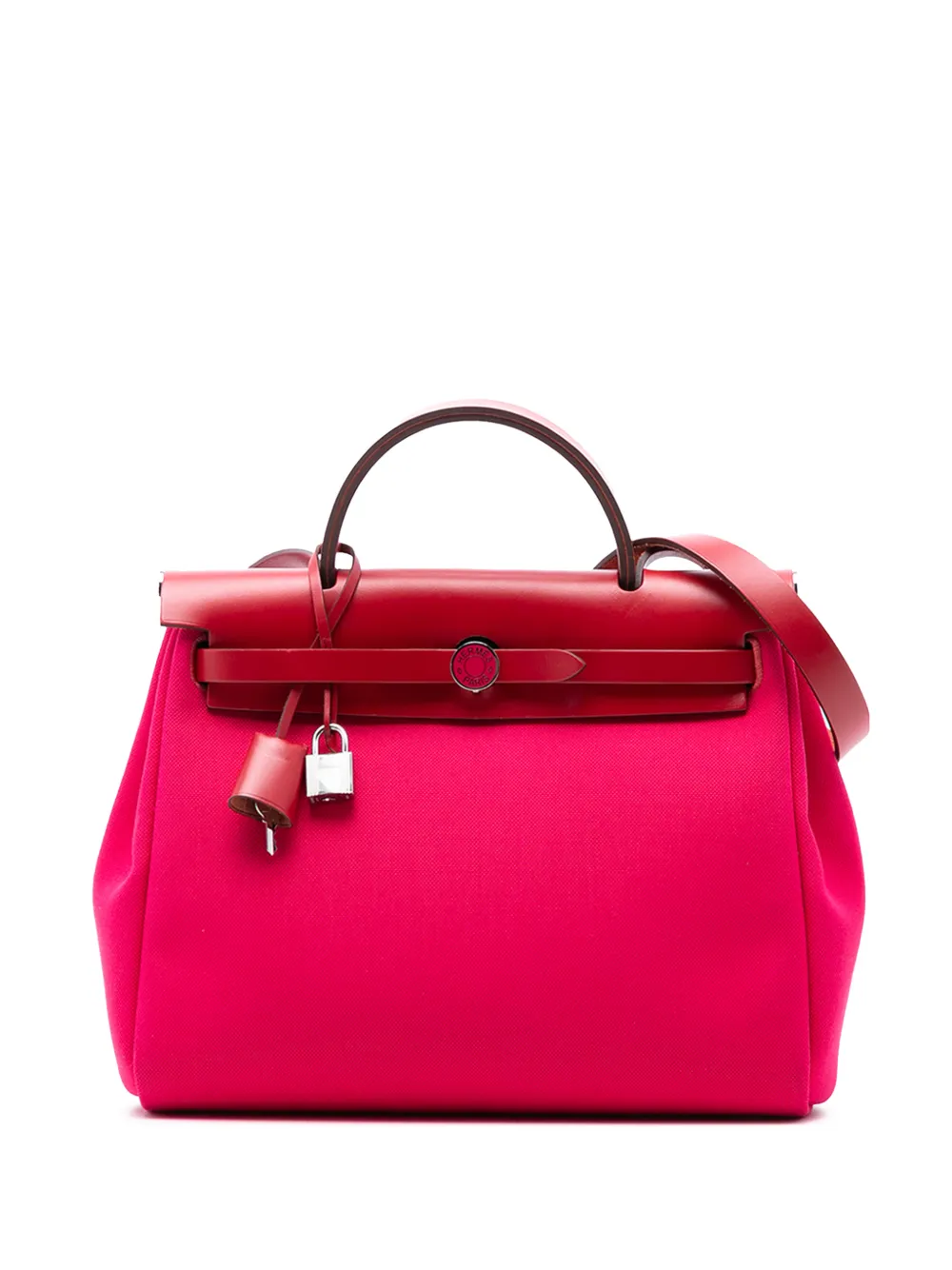 Hermès Pre-Owned Borsa a tracolla Herbag 31 Laque in tela Toile con zip 2021 - Rosa