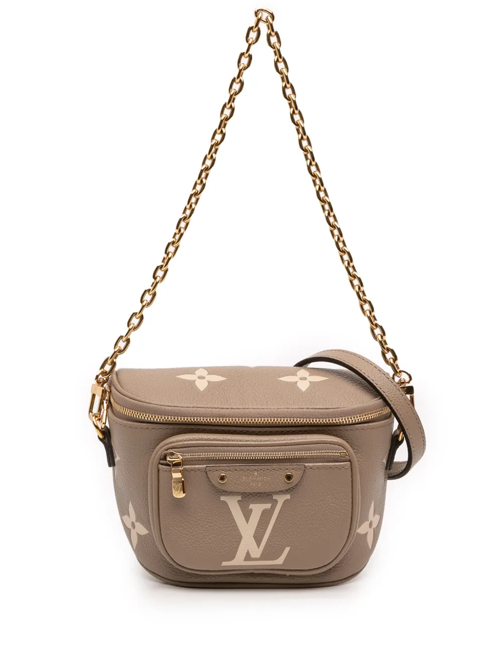 Louis Vuitton Pre-Owned 2021-2025 Bicolor Monogram Empreinte Giant Mini Bumbag satchel - Marrone