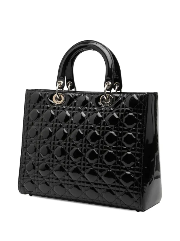 Christian Dior Pre-Owned 2011 ラージ パテント カナージュ レディ