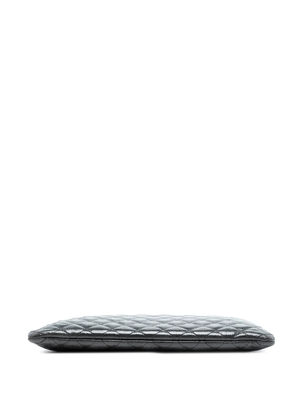 2014 Large Quilted Iridescent Patent O Case Clutch Bag