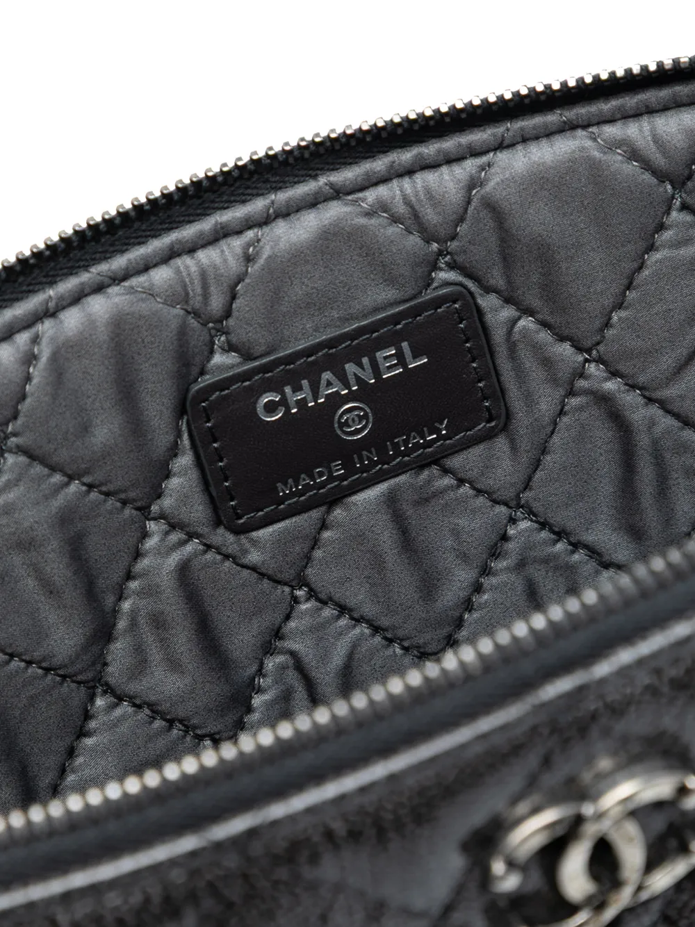 2014 Large Quilted Iridescent Patent O Case Clutch Bag
