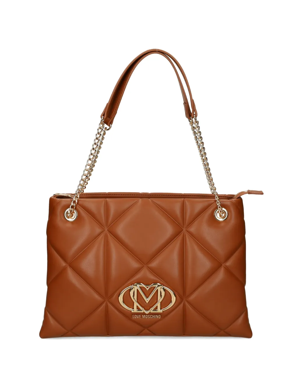 Love Moschino logo-appliqué tote bag - Marrone