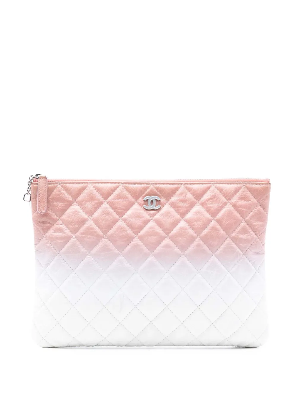 CHANEL Pre-Owned 2018 Medium CC Quilted Aged Calfskin Ombre O Case clutch bag - Rosa