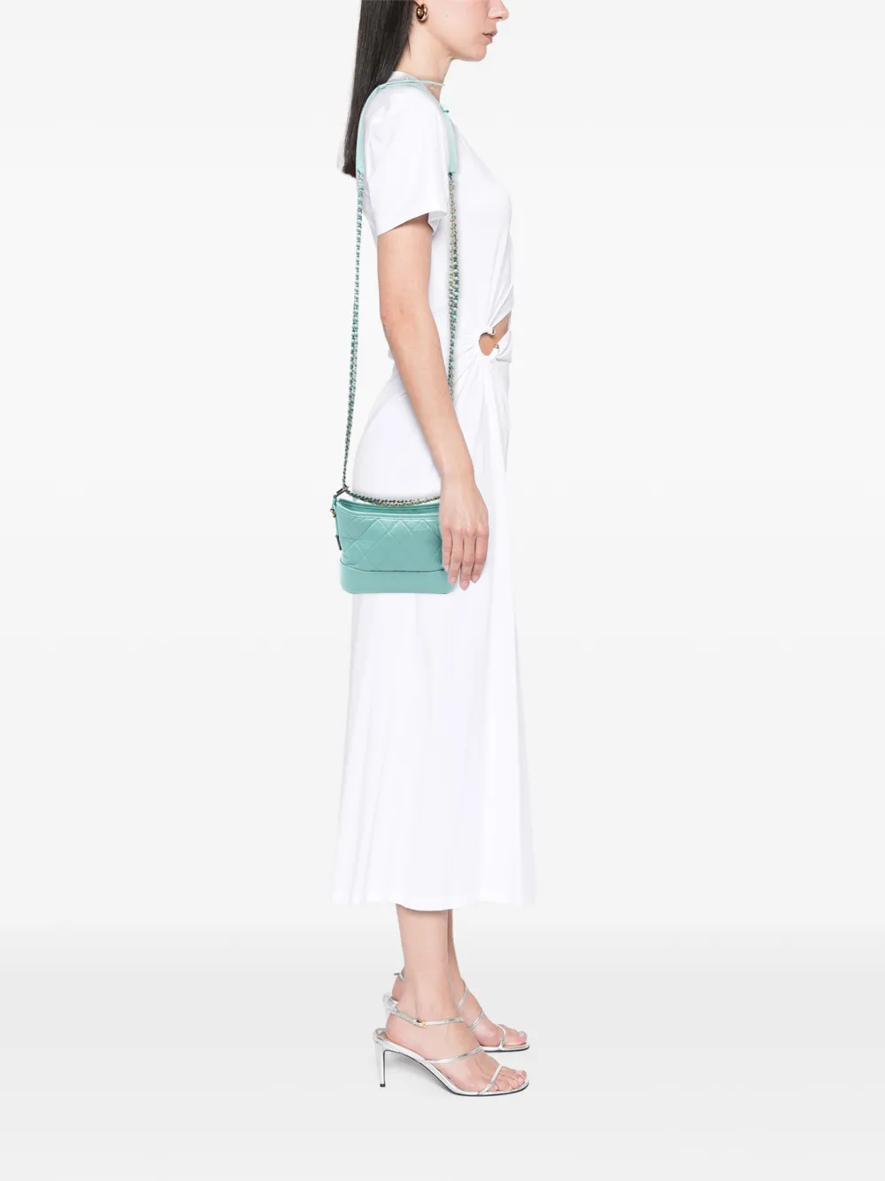 CHANEL Pre-Owned 2019 Small Aged Calfskin Gabrielle crossbody bag - Blu