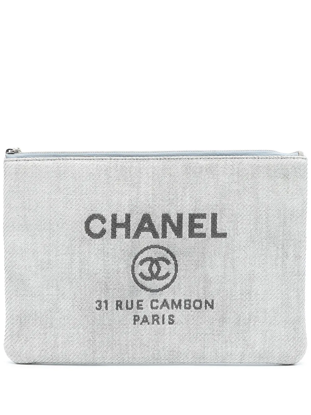 CHANEL Pre-Owned 2014 Large Tweed Deauville O Case clutch bag - Grigio