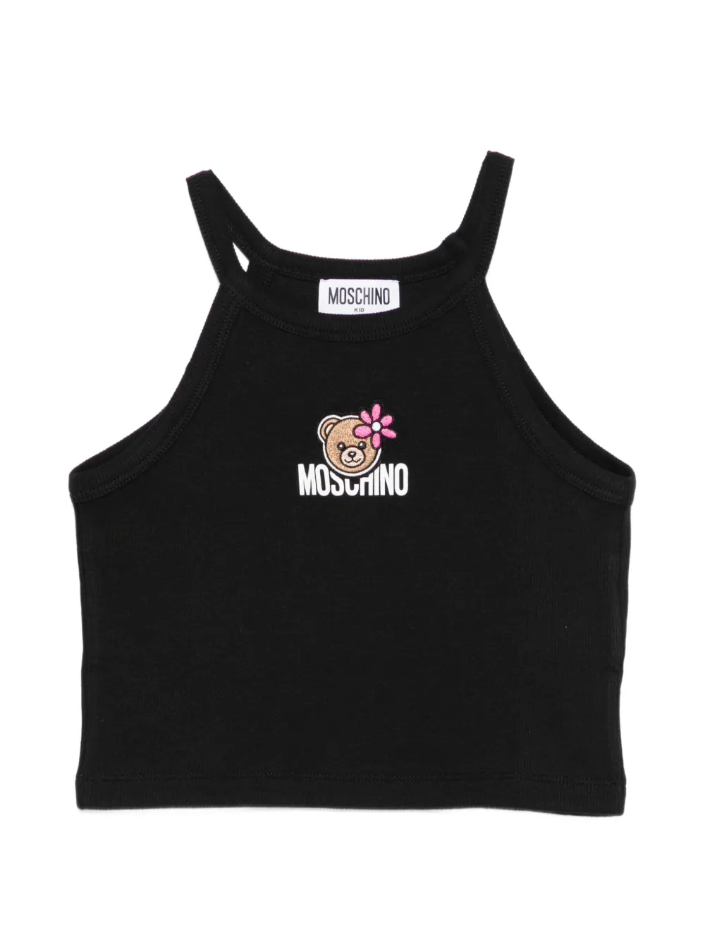 Moschino Kids logo-detail top - Nero