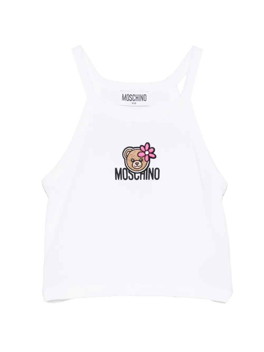 Moschino Kids floral embroidered top - Bianco
