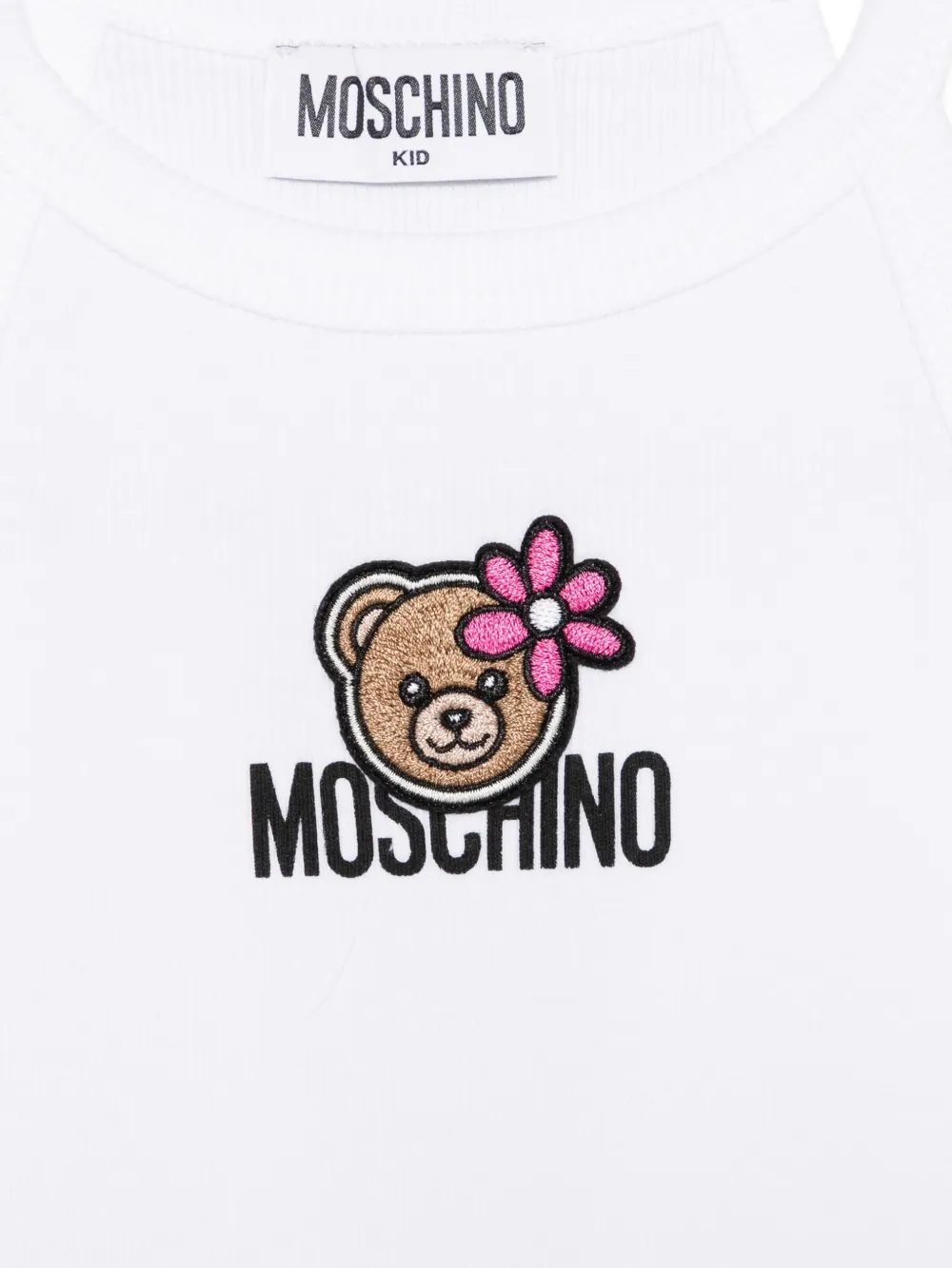 Moschino Kids Top met geborduurde bloemen Wit