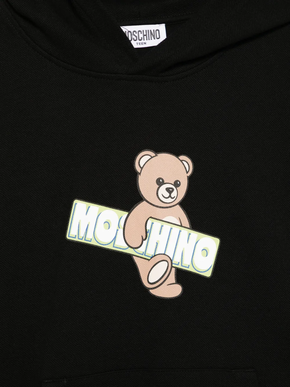 Moschino Kids Hoodie met logoprint Zwart