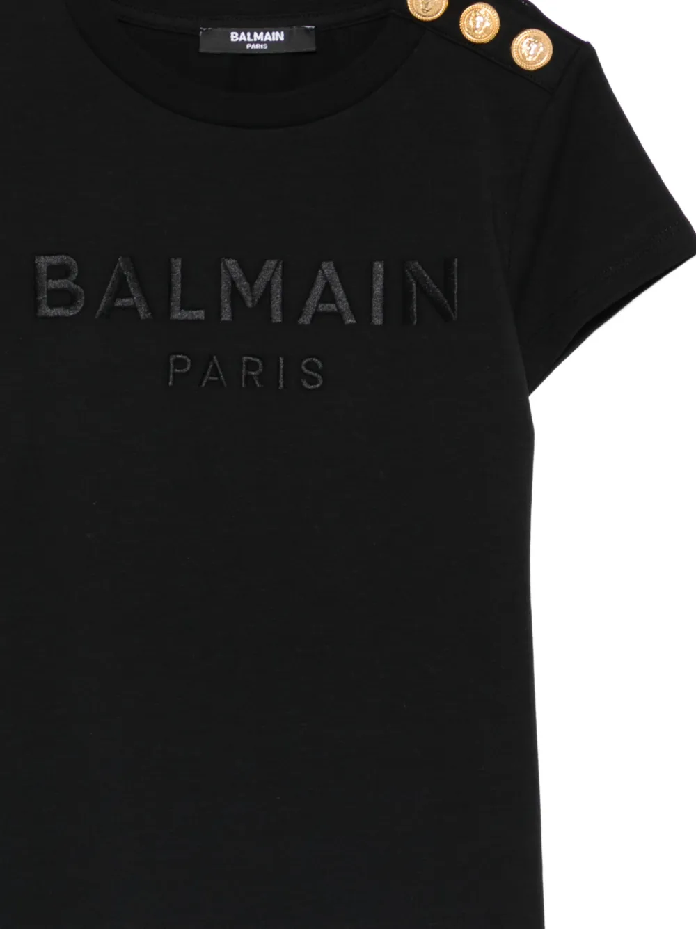  Balmain Kids Button-detail T-shirt - Black 