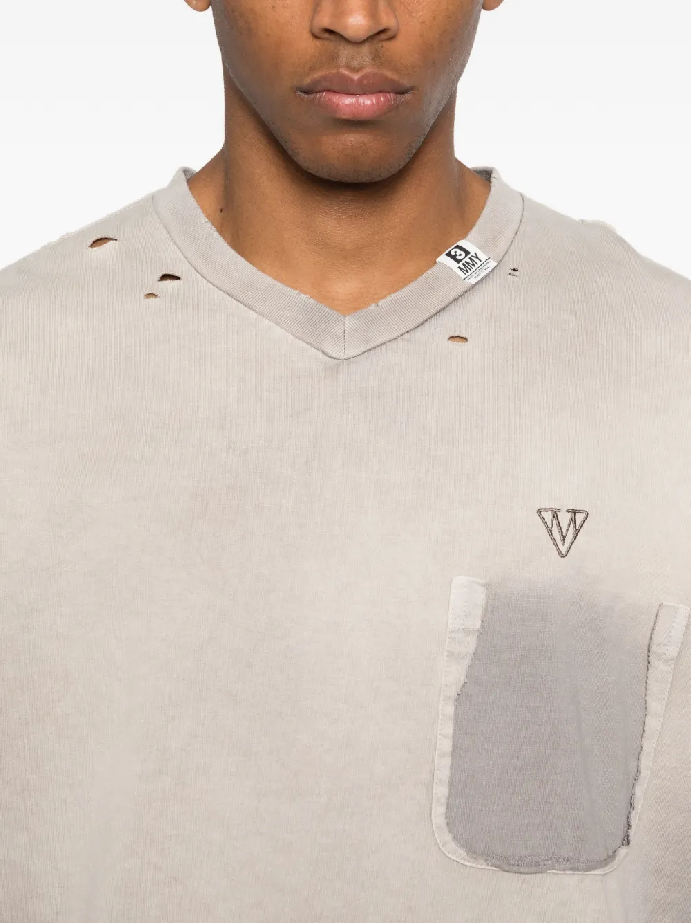 Maison MIHARA YASUHIRO T-shirt met V-hals Beige