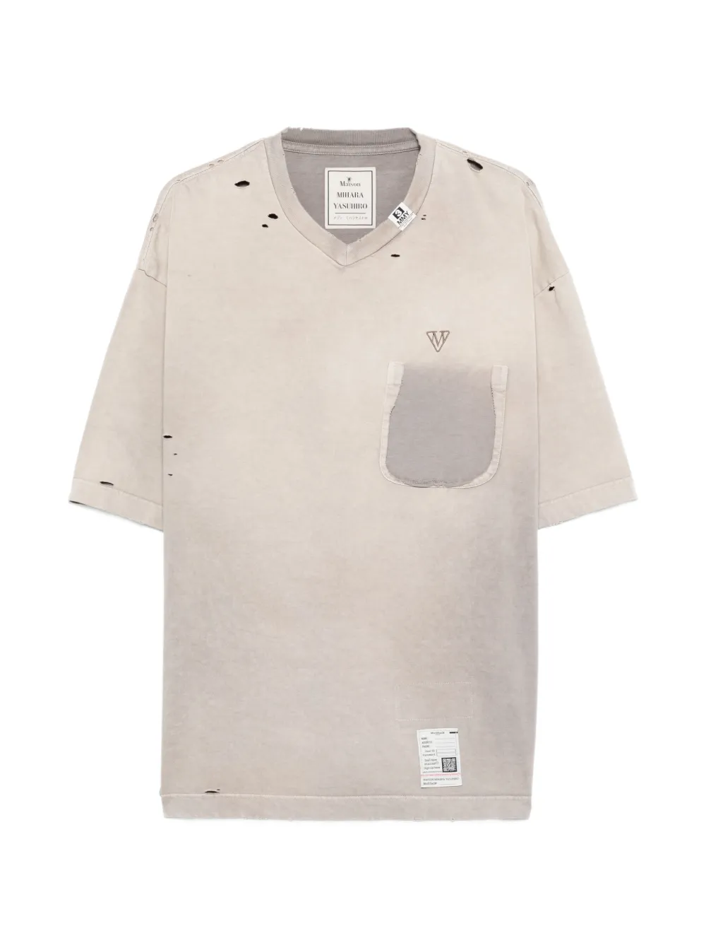 Maison MIHARA YASUHIRO T-shirt con scollo a V - Toni neutri