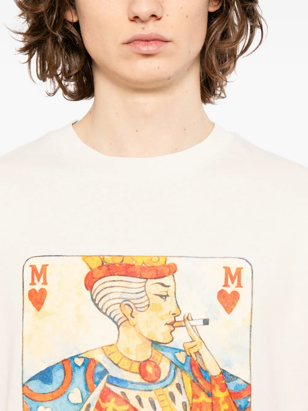 Melt T-shirt met print Beige