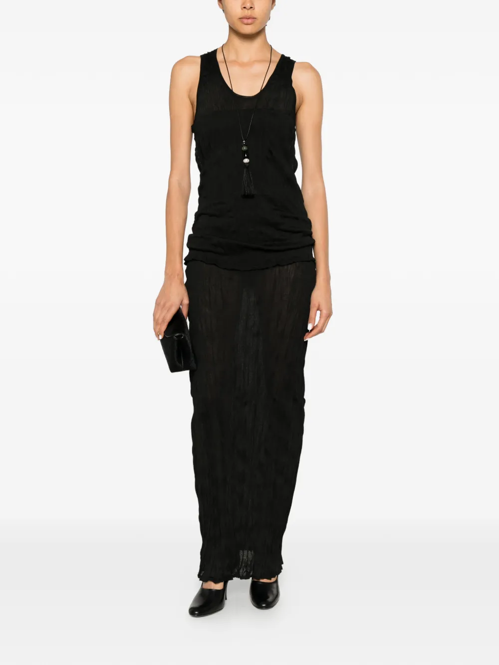 TOTEME Maxi-rok met gekreukt effect Zwart