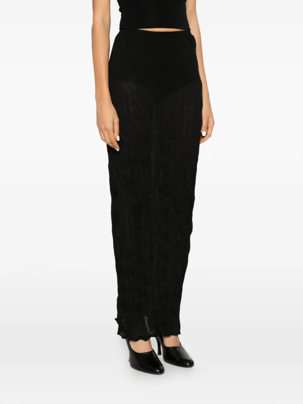 TOTEME Maxi-rok met gekreukt effect Zwart