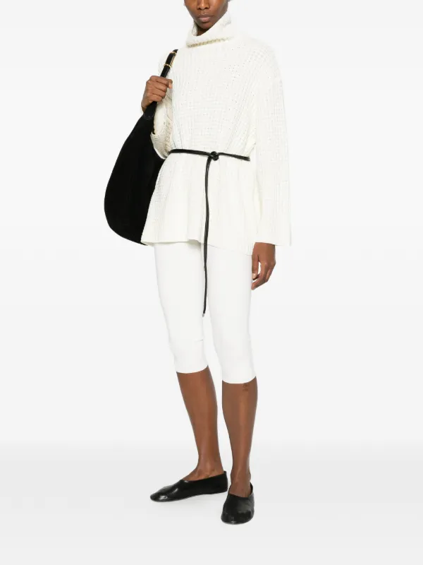 TOTEME Capri Knit Leggings | White | FARFETCH SG
