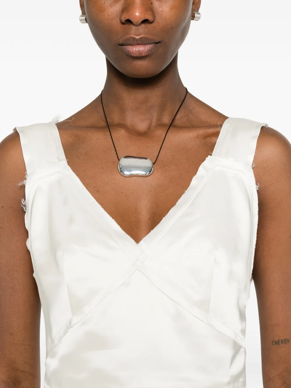 TOTEME Cropped satijnen hemd Wit