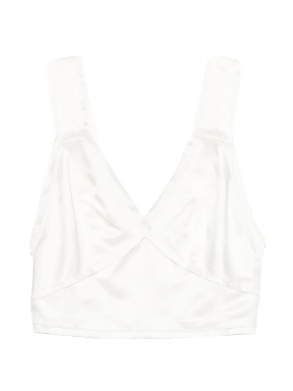 TOTEME satin cropped vest - Bianco