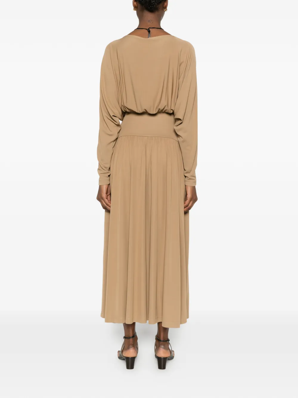 TOTEME Jersey jurk met boothals Beige