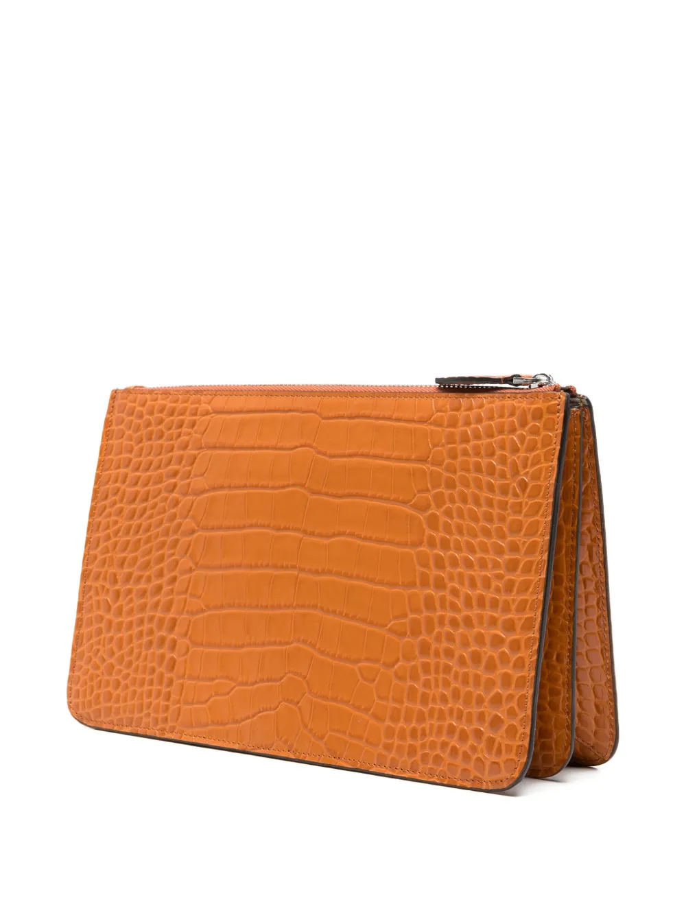 TOTEME Clutch met krokodillen-reliëf Oranje