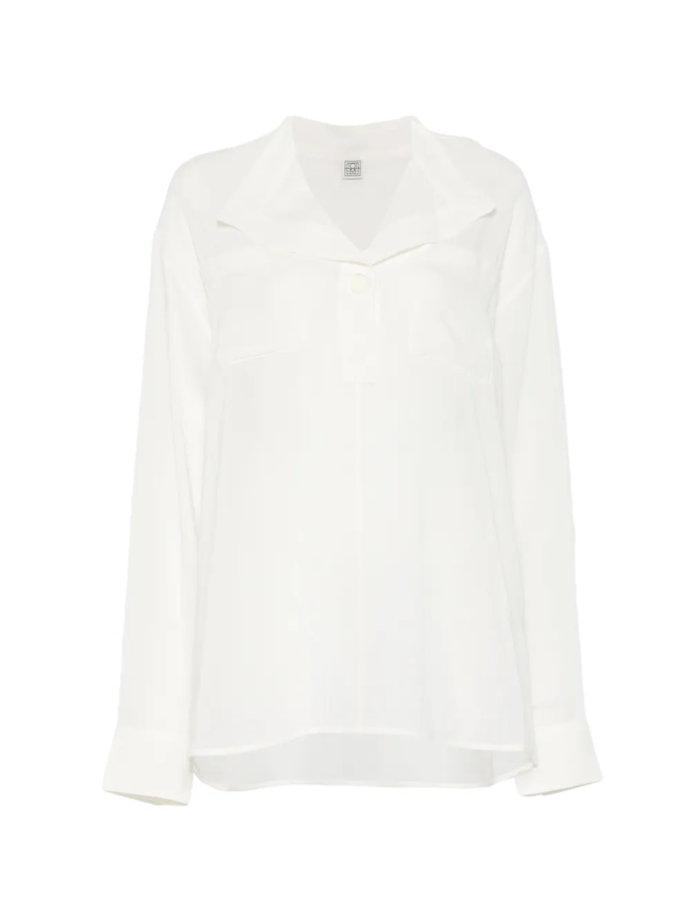 TOTEME overlapping-collar blouse - Toni neutri