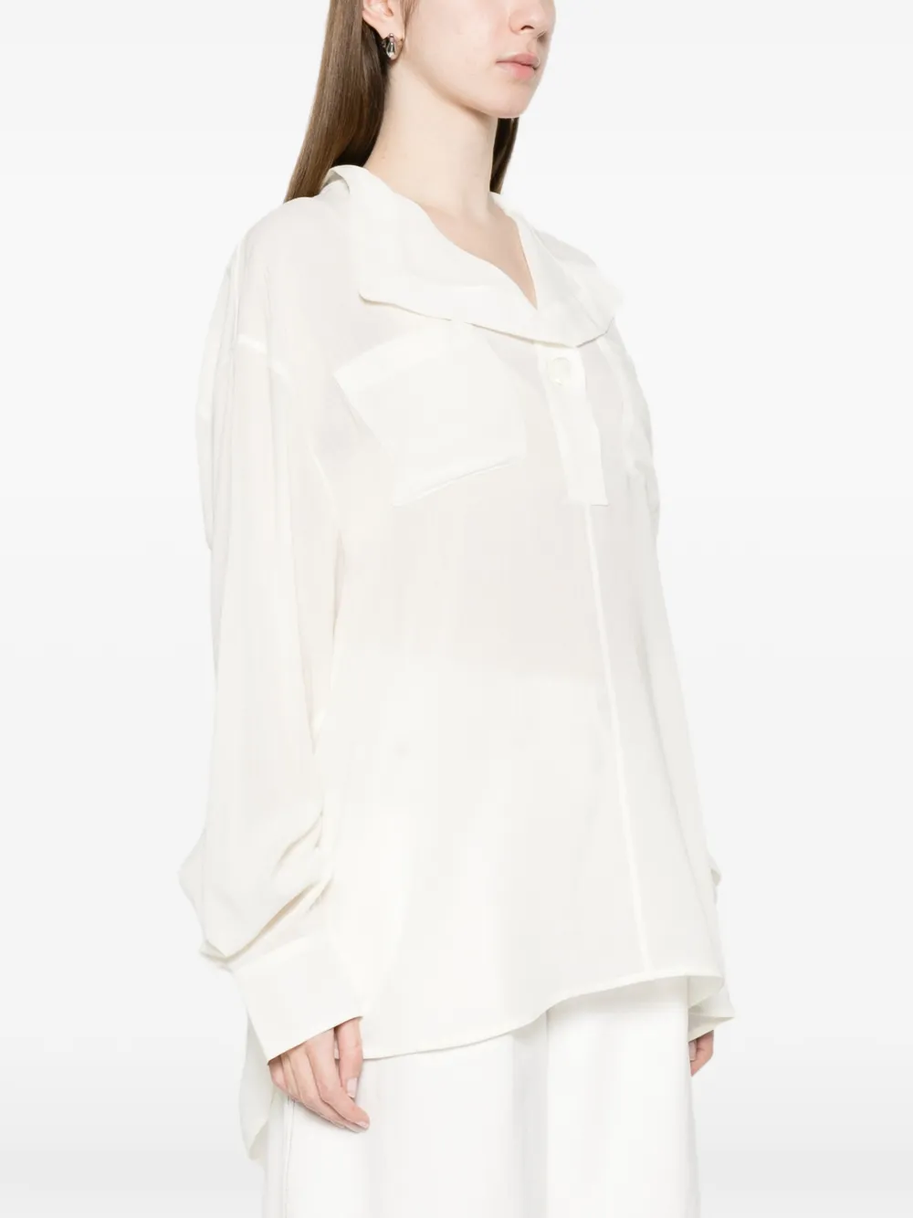  Toteme Overlapping-collar Blouse - Neutrals 