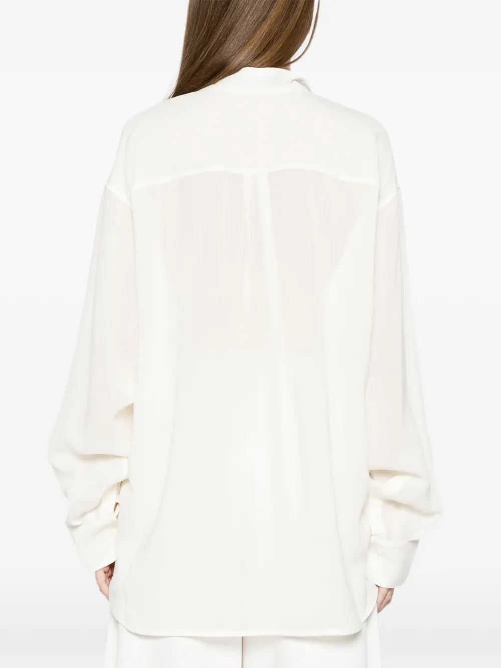 TOTEME Blouse met overlappende kraag Beige
