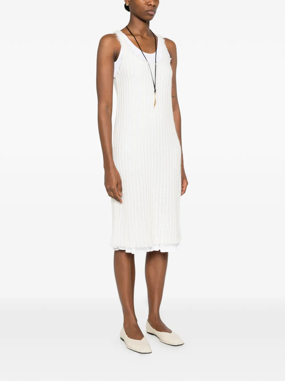 TOTEME Gebreide midi-jurk Wit