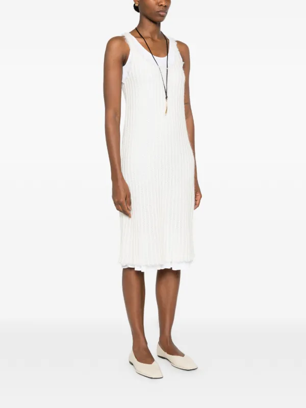 knit tank midi dress Soft Spaces Beige Sleeveless Knit Bodice Midi Dress main image 0