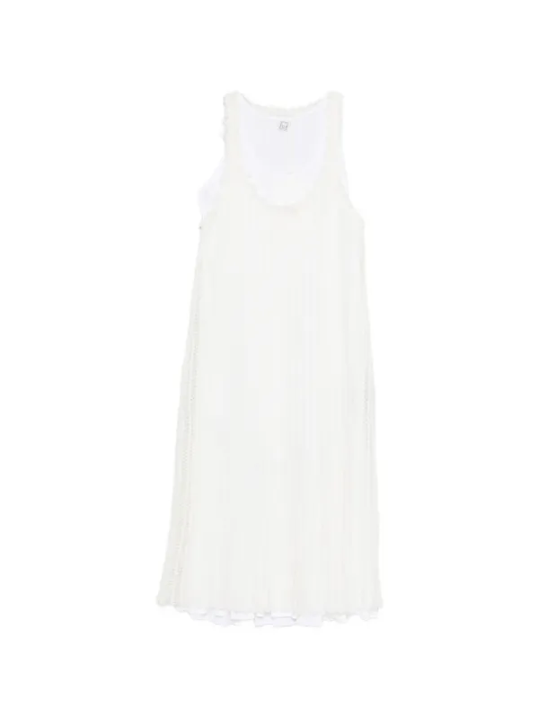TOTEME Knit Tank Midi Dress | White | FARFETCH