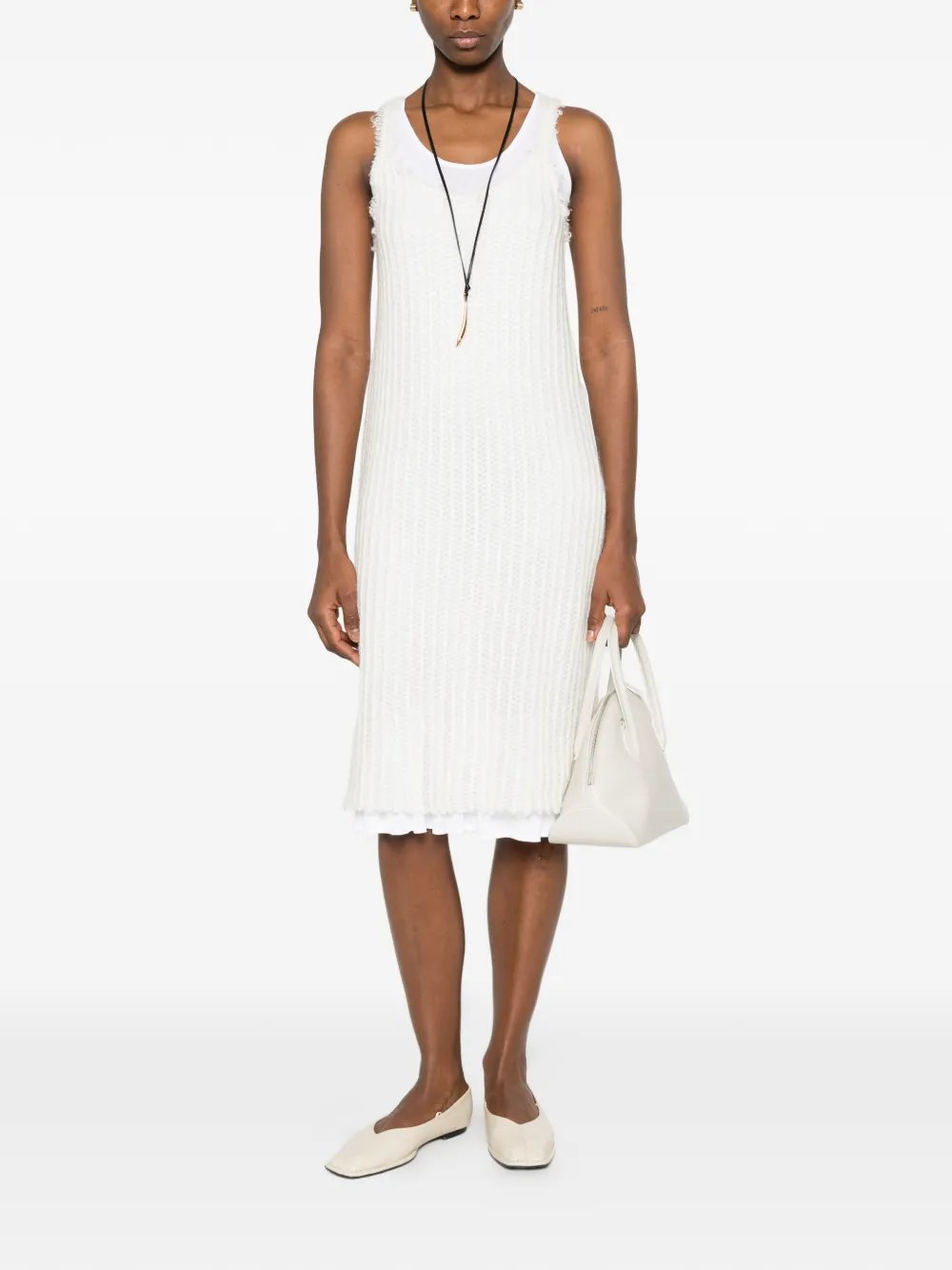 TOTEME Gebreide midi-jurk Wit