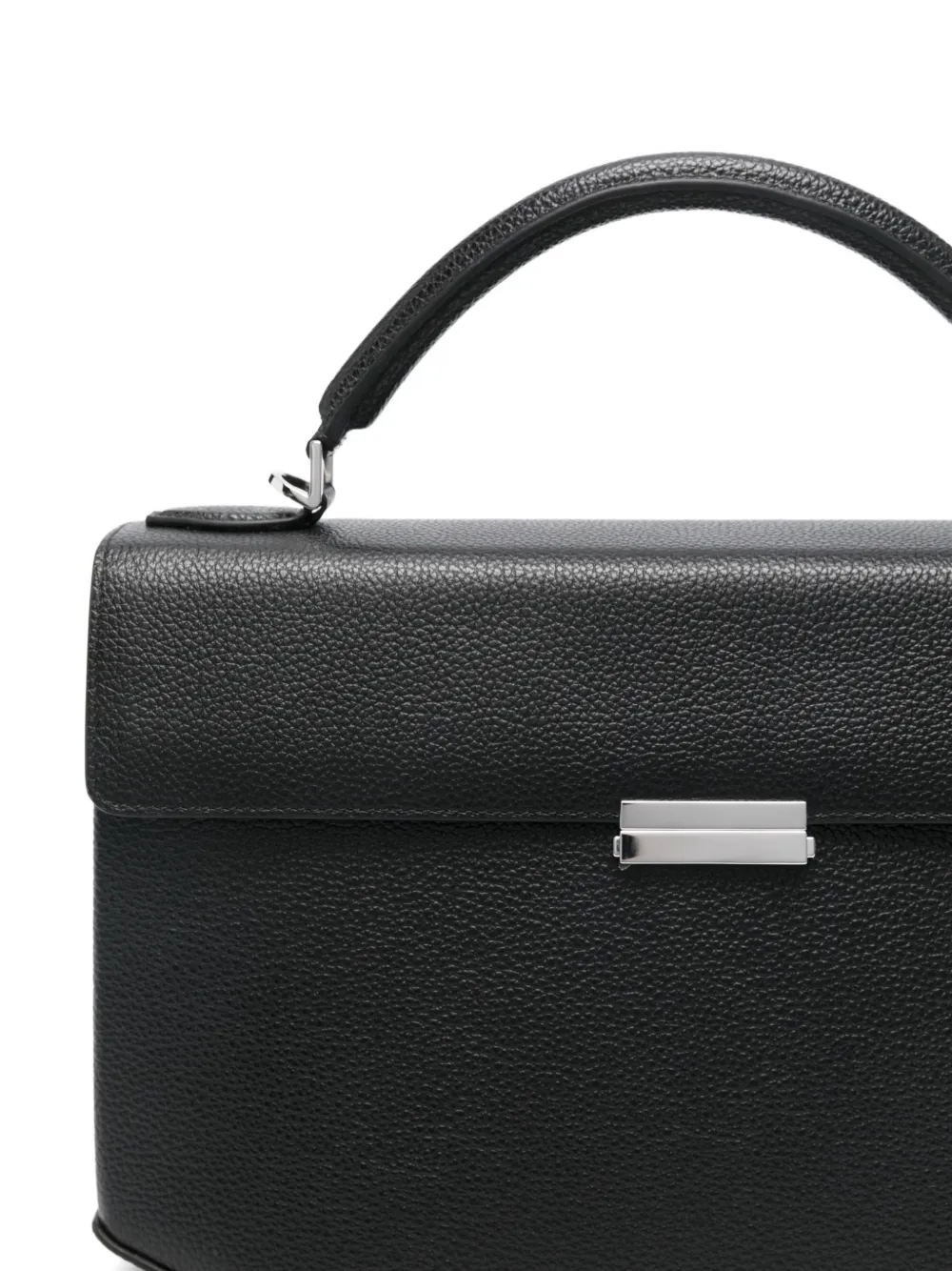 Medium Grained-Leather Top-Handle Tote Bag
