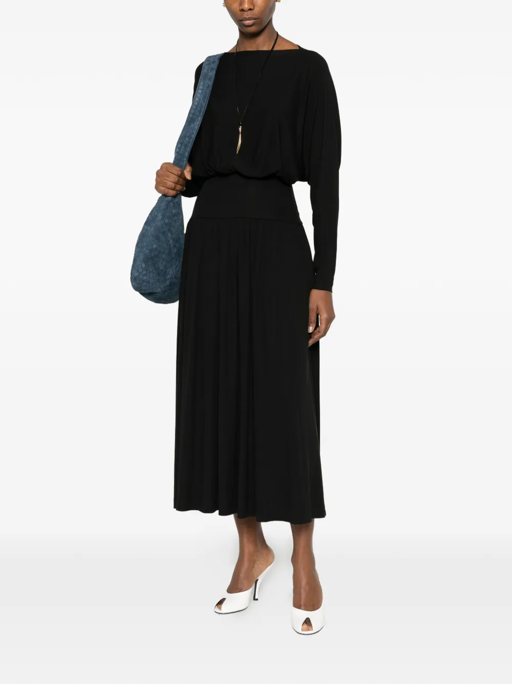 TOTEME Jersey jurk met boothals Zwart