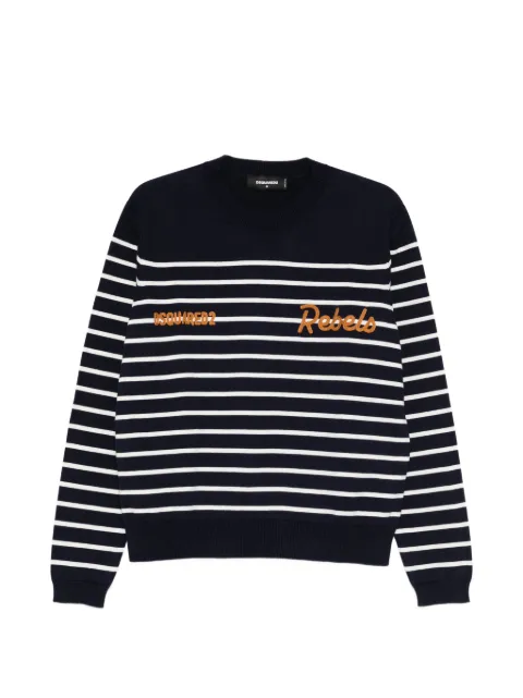 DSQUARED2 striped embroidered sweater