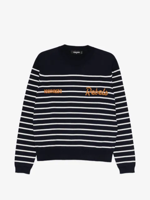 DSQUARED2 striped embroidered sweater