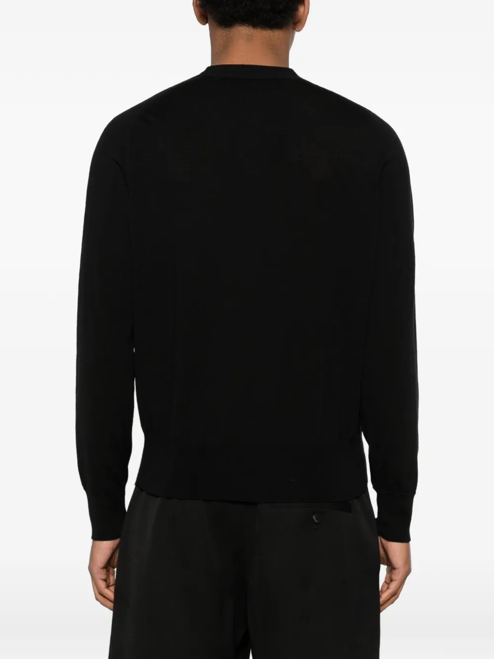 AMI Paris Vest met V-hals en knoop Zwart