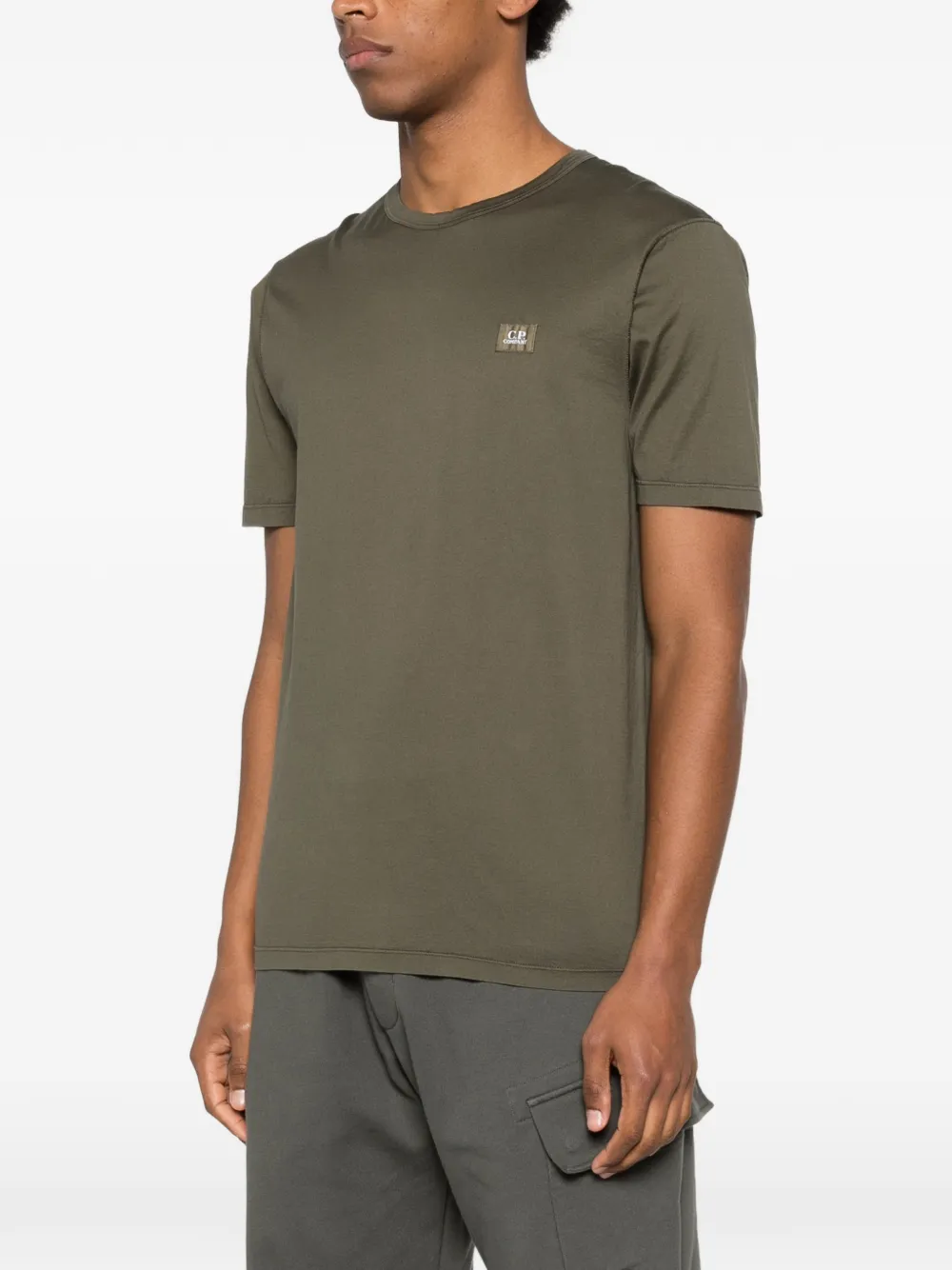 C.P. Company 70 2 Gasato gemerceriseerd jersey T-shirt met patch Groen