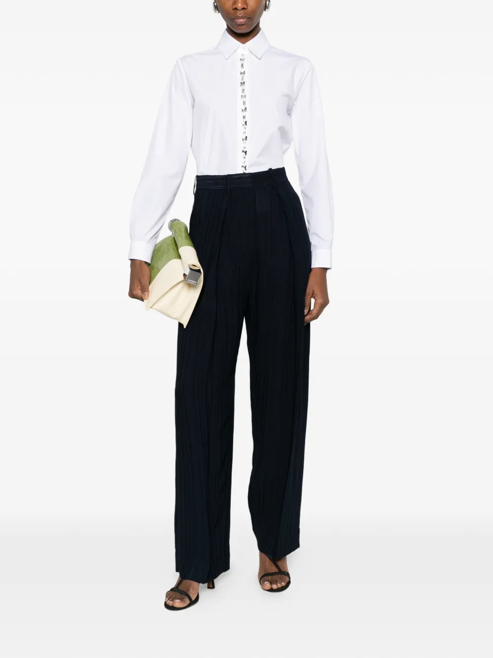 Fabiana Filippi Blouse verfraaid met kristallen Wit