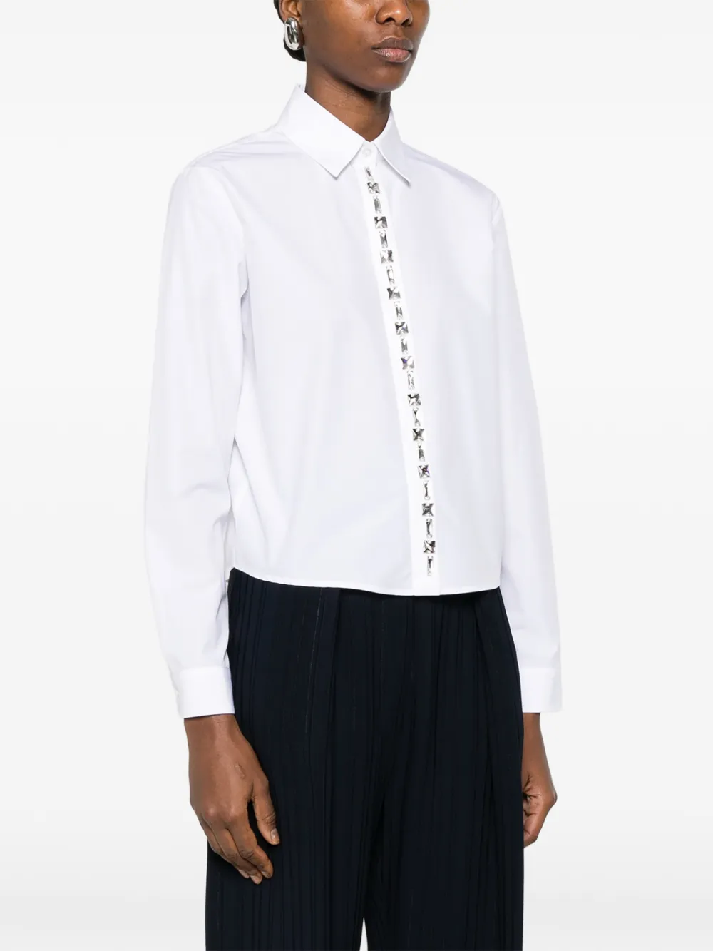 Fabiana Filippi Blouse verfraaid met kristallen Wit